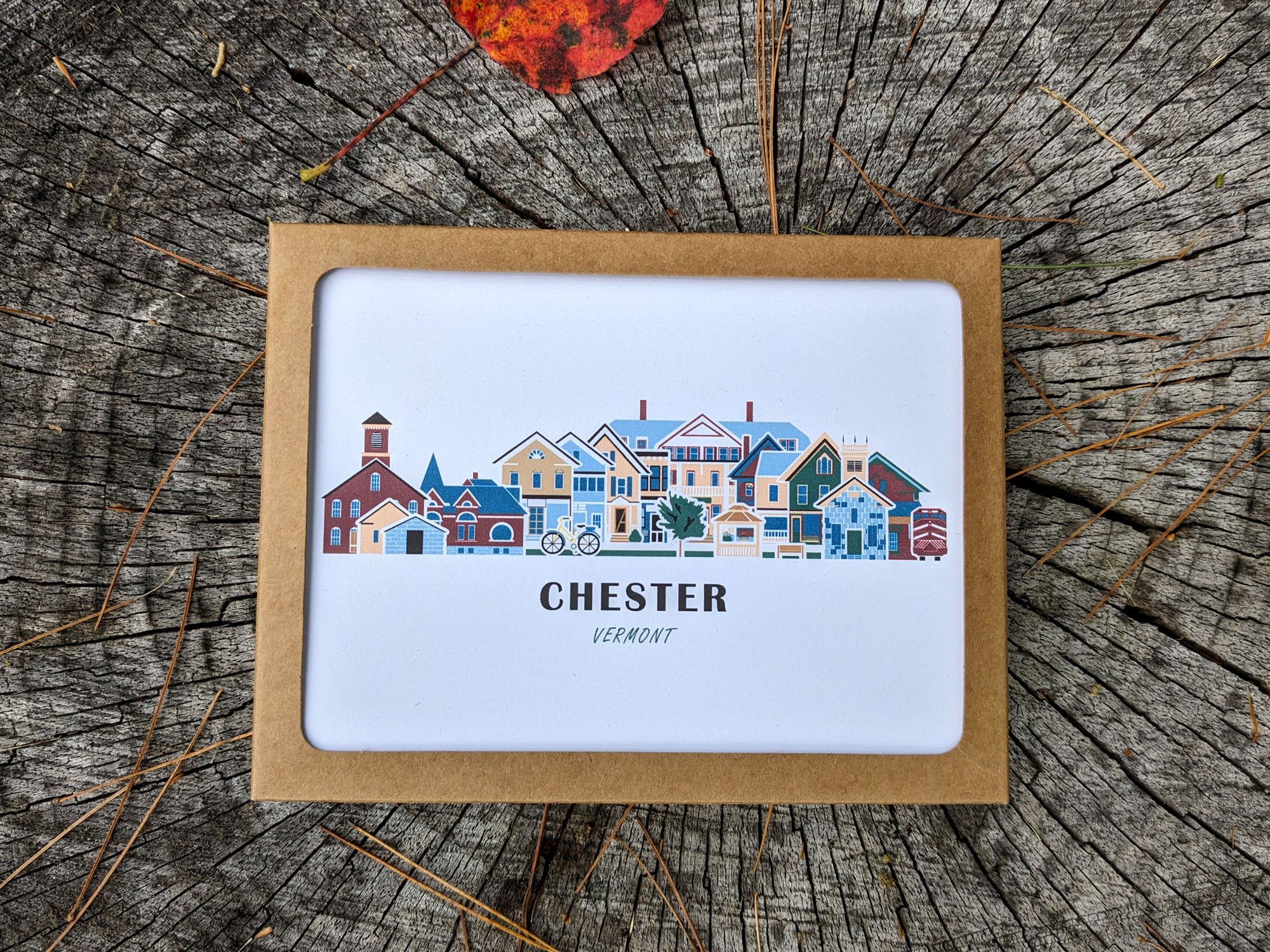 Chester Vermont Cityscape | Blank Note Card Set | 6 A2 Cards + Envelopes